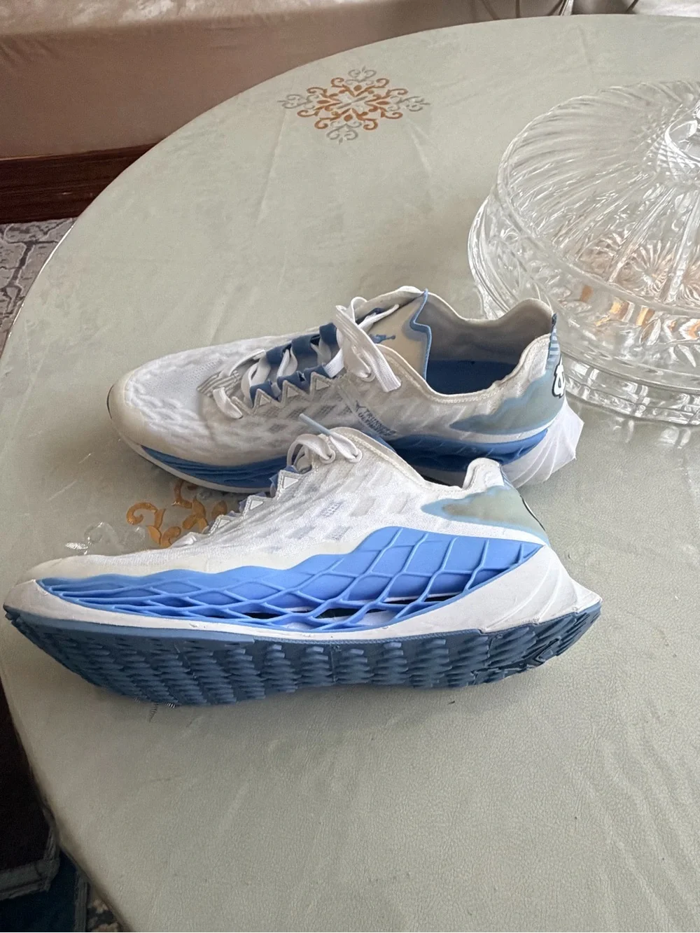 Jordan White and Light Blue Men's Athletic Shoes